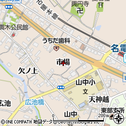 愛知県岡崎市舞木町市場周辺の地図