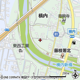静岡県藤枝市横内41周辺の地図