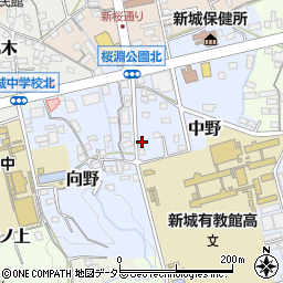 愛知県新城市中野58周辺の地図