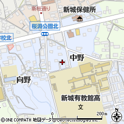 愛知県新城市中野52周辺の地図