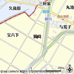愛知県幸田町（額田郡）坂崎（狐崎）周辺の地図