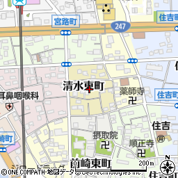 愛知県半田市清水東町周辺の地図