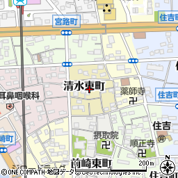 愛知県半田市清水東町周辺の地図