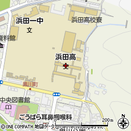 浜田高校　学生寮周辺の地図