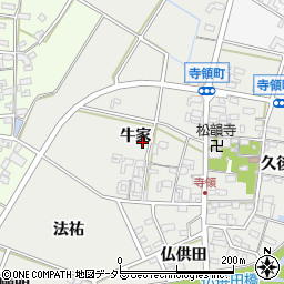 愛知県安城市寺領町周辺の地図