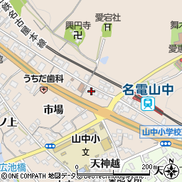 愛知県岡崎市舞木町山中町119周辺の地図
