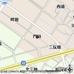 愛知県岡崎市国正町門田周辺の地図