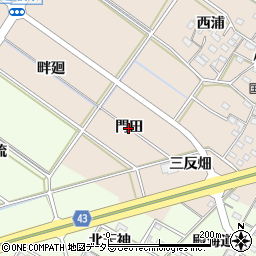 愛知県岡崎市国正町（門田）周辺の地図