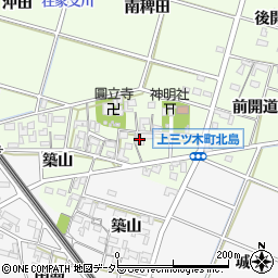 愛知県岡崎市上三ツ木町北島周辺の地図