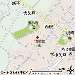 愛知県安城市根崎町西根周辺の地図