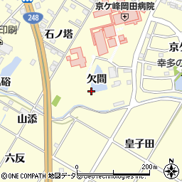 愛知県額田郡幸田町坂崎欠間周辺の地図