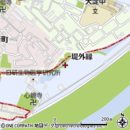 京都府久御山町（久世郡）大橋辺（堤外縁）周辺の地図