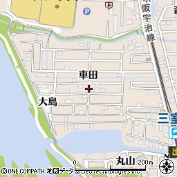 京都府宇治市莵道車田周辺の地図