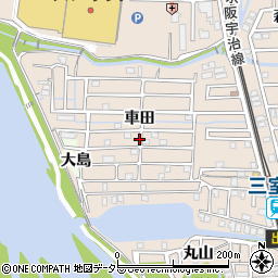 京都府宇治市莵道（車田）周辺の地図