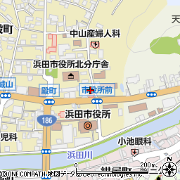 浜田調剤薬局周辺の地図