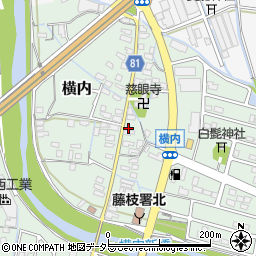 静岡県藤枝市横内527周辺の地図