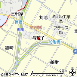 愛知県額田郡幸田町坂崎与荒子周辺の地図