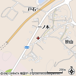 愛知県岡崎市上衣文町一ノ木周辺の地図