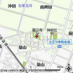 愛知県岡崎市上三ツ木町周辺の地図