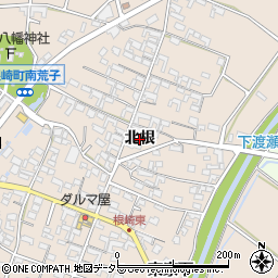愛知県安城市根崎町（北根）周辺の地図