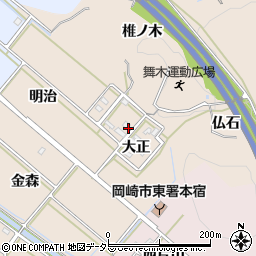 愛知県岡崎市舞木町（大正）周辺の地図