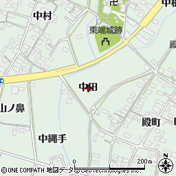 愛知県安城市東端町中田周辺の地図