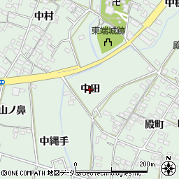 愛知県安城市東端町（中田）周辺の地図