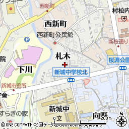 愛知県新城市札木周辺の地図