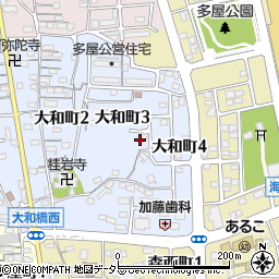 愛知県常滑市大和町周辺の地図