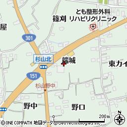 愛知県新城市杉山端城周辺の地図