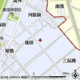愛知県西尾市高落町周辺の地図