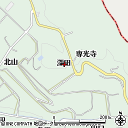愛知県額田郡幸田町長嶺深田周辺の地図