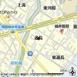 愛知県岡崎市福岡町通長周辺の地図