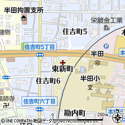 愛知県半田市東新町周辺の地図