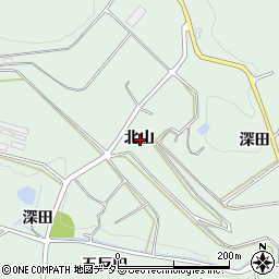 愛知県額田郡幸田町長嶺北山周辺の地図