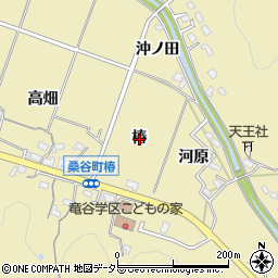愛知県岡崎市桑谷町椿周辺の地図