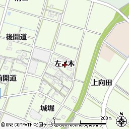 愛知県岡崎市上三ツ木町左ノ木周辺の地図