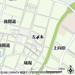 愛知県岡崎市上三ツ木町（左ノ木）周辺の地図