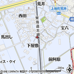愛知県岡崎市上地町下屋敷68周辺の地図