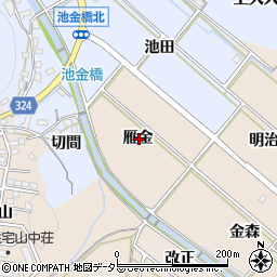 愛知県岡崎市舞木町雁金周辺の地図