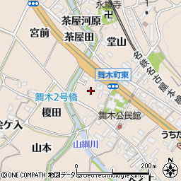 愛知県岡崎市舞木町中後周辺の地図