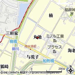 愛知県額田郡幸田町坂崎丸池周辺の地図