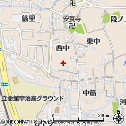 京都府宇治市莵道西中周辺の地図