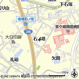 愛知県額田郡幸田町坂崎石ノ塔周辺の地図