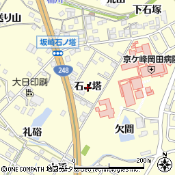 愛知県幸田町（額田郡）坂崎（石ノ塔）周辺の地図