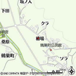 愛知県岡崎市鶇巣町稲場周辺の地図