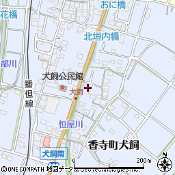 兵庫県姫路市香寺町犬飼160周辺の地図