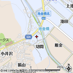 愛知県岡崎市池金町切間周辺の地図