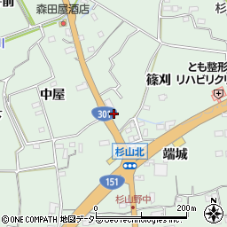 愛知県新城市杉山篠刈周辺の地図