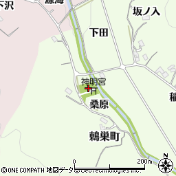 愛知県岡崎市鶇巣町桑原周辺の地図